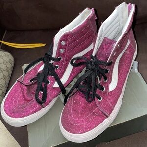 Vans Pink Glitter size 5.5 women hi top sneakers